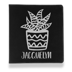 Cactus Leather Binder - 1" - Black (Personalized)