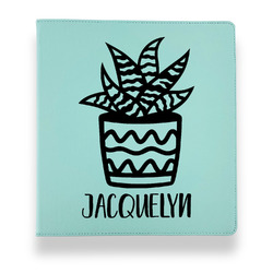 Cactus Leather Binder - 1" - Teal (Personalized)