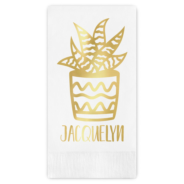 Custom Cactus Guest Napkins - Foil Stamped (Personalized)