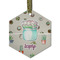 Cactus Frosted Glass Ornament - Hexagon
