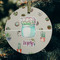 Cactus Frosted Glass Ornament - Round (Lifestyle)