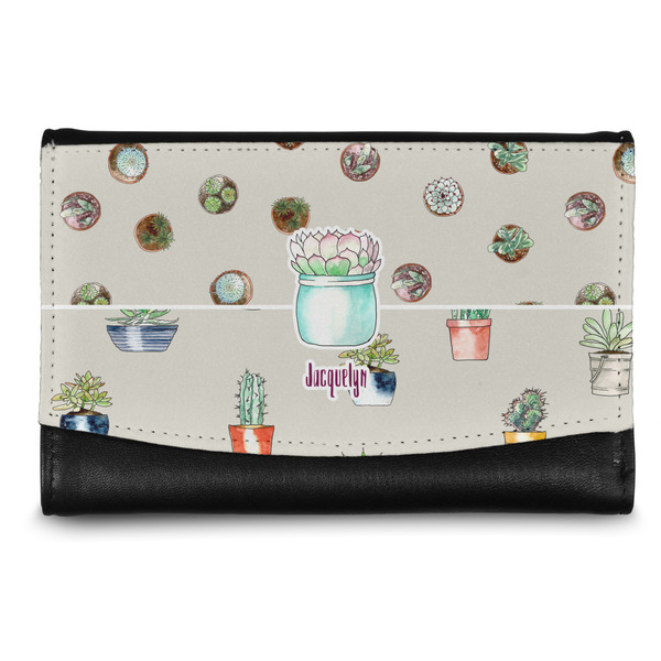 Custom Cactus Genuine Leather Women's Wallet - Small (Personalized)