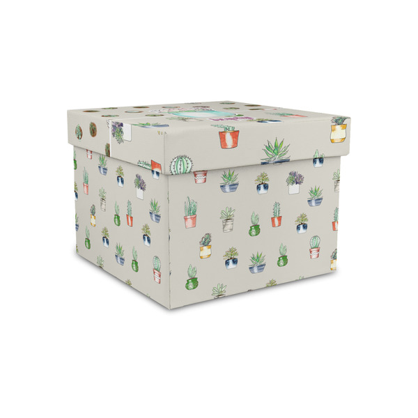 Custom Cactus Gift Box with Lid - Canvas Wrapped - Small (Personalized)