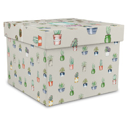 Cactus Gift Box with Lid - Canvas Wrapped - XX-Large (Personalized)