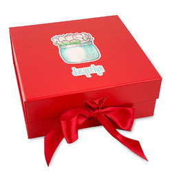Cactus Gift Box with Magnetic Lid - Red (Personalized)