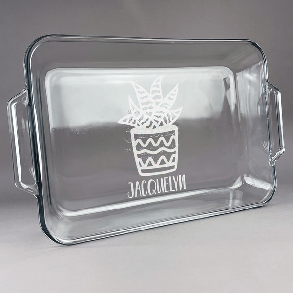 Custom Cactus Glass Baking and Cake Dish (Personalized)