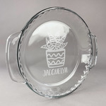 Cactus Glass Pie Dish - 9.5in Round (Personalized)