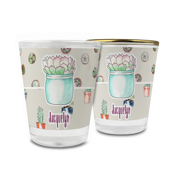 Custom Cactus Glass Shot Glass - 1.5 oz (Personalized)