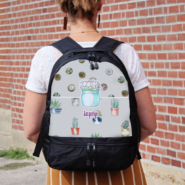 Cactus Large Backpack - Black - On Back