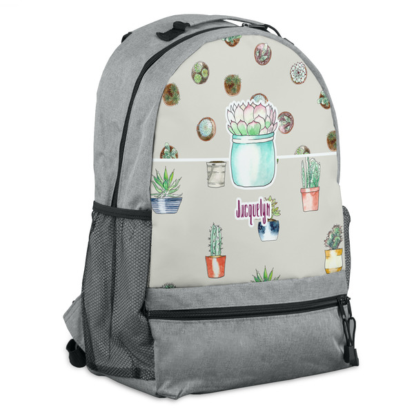 Custom Cactus Backpack - Grey (Personalized)