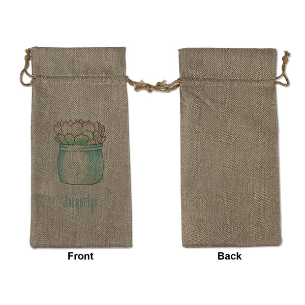 Cactus Large Burlap Gift Bags - Front Approval