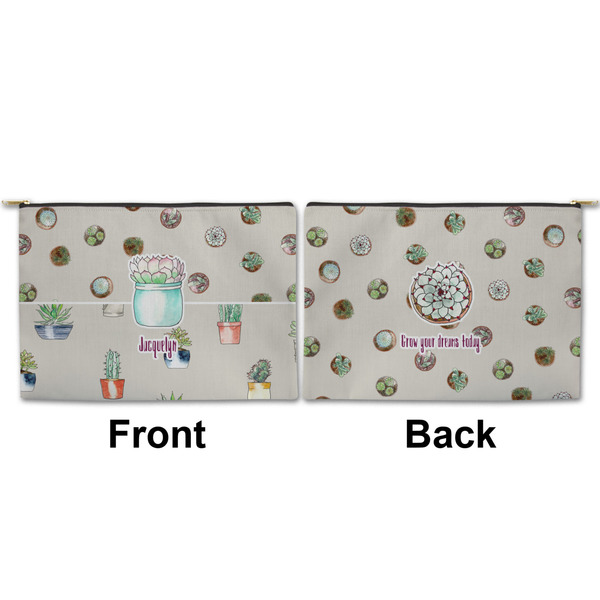 Cactus Large Zipper Pouch Approval (Front and Back)