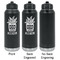 Cactus Laser Engraved Water Bottles - 2 Styles - Front & Back View