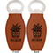 Cactus Leather Bar Bottle Opener - Front and Back