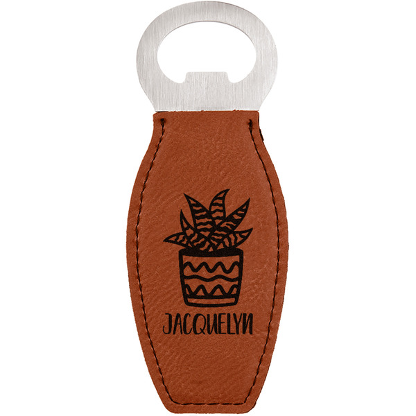 Custom Cactus Leatherette Bottle Opener (Personalized)