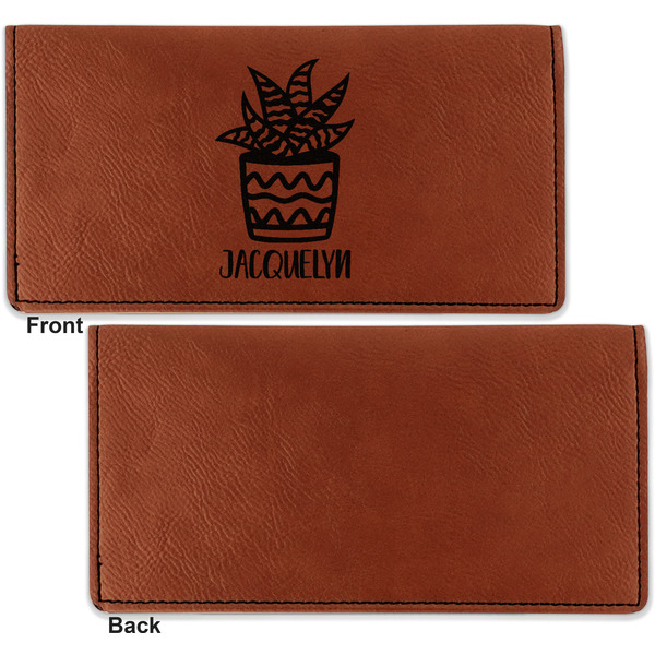 Cactus Leather Checkbook Holder Front and Back Single Sided - Apvl