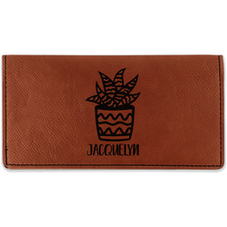 Cactus Leatherette Checkbook Holder (Personalized)