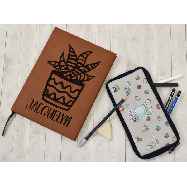 Cactus Leather Sketchbook - Large - Double Sided - In Context