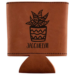 Cactus Leatherette Can Sleeve (Personalized)