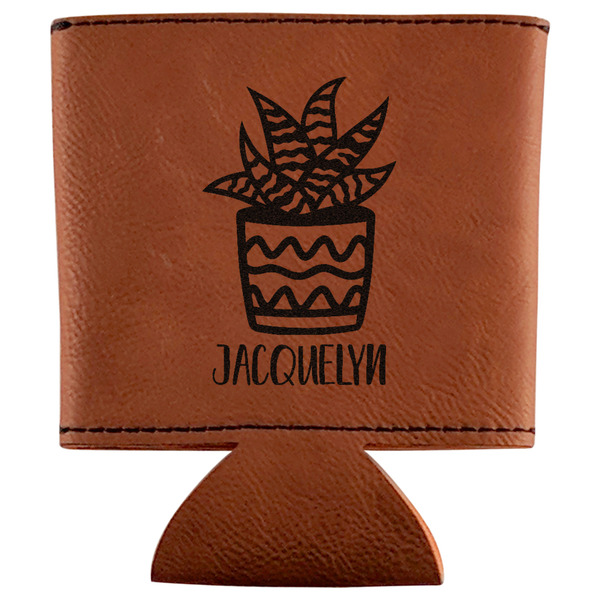 Custom Cactus Leatherette Can Sleeve (Personalized)