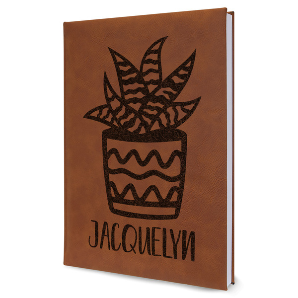 Custom Cactus Leatherette Journal - Large - Single Sided (Personalized)