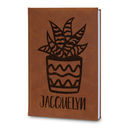 Cactus Leatherette Journal - Large - Double Sided (Personalized)