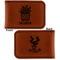 Cactus Leatherette Magnetic Money Clip - Front and Back