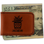 Cactus Leatherette Magnetic Money Clip - Single Sided (Personalized)
