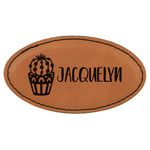 Cactus Leatherette Oval Name Badge with Magnet (Personalized)