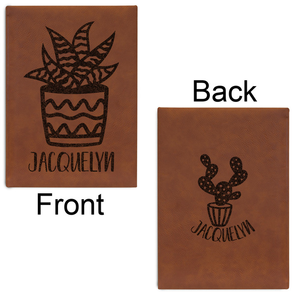 Cactus Leatherette Sketchbooks - Large - Double Sided - Front & Back View