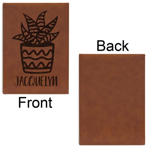 Cactus Leatherette Sketchbooks - Large - Single Sided - Front & Back View