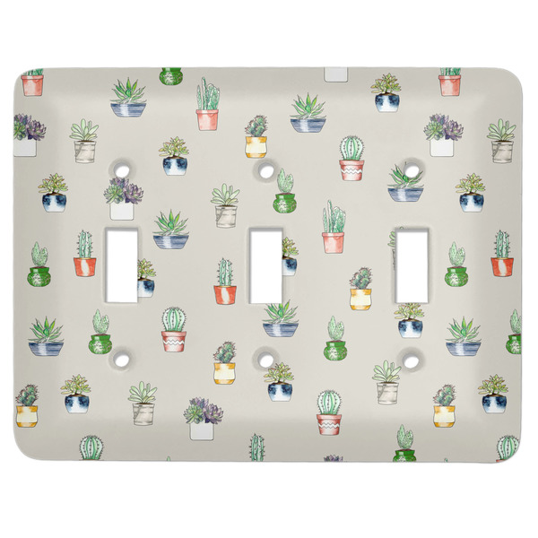 Custom Cactus Light Switch Cover (3 Toggle Plate)
