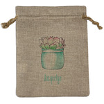 Cactus Medium Burlap Gift Bag - Front (Personalized)