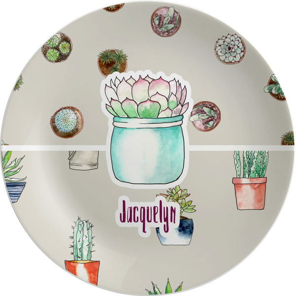 Custom Cactus Melamine Salad Plate - 8" (Personalized)