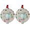 Cactus Metal Ball Ornament - Front and Back