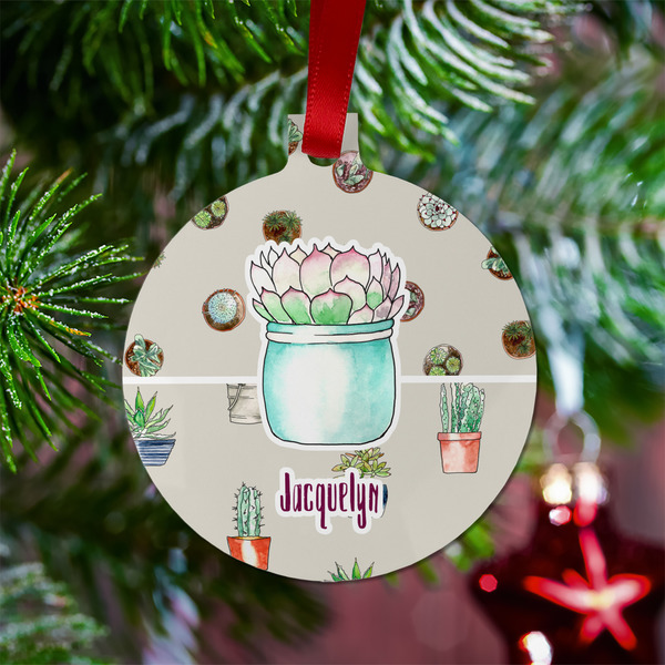 Cactus Metal Ball Ornament - Lifestyle