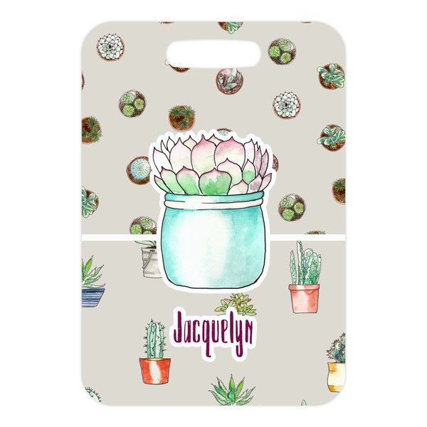 Cactus Metal Luggage Tag - Front Without Strap