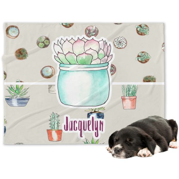 Custom Cactus Dog Blanket - Large (Personalized)