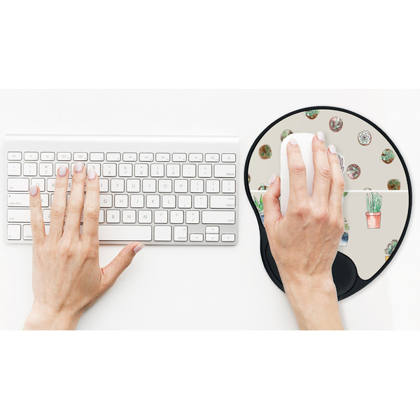 Cactus Mouse Pad with Wrist Rest - LIFESYTLE 2 (in use)