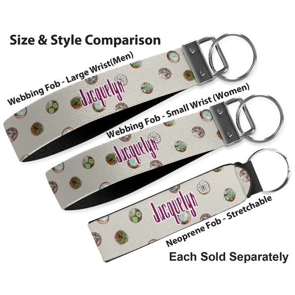 Succulents Multiple Key Ring comparison sizes