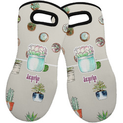 Cactus Neoprene Oven Mitts - Set of 2 w/ Name or Text
