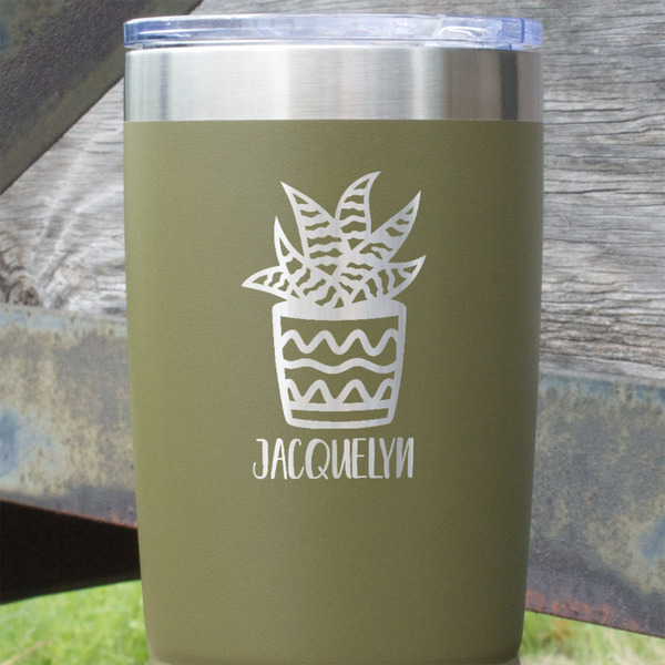 Cactus Olive Polar Camel Tumbler - 20oz - Close Up