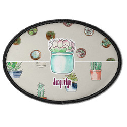Cactus Iron On Oval Patch w/ Name or Text