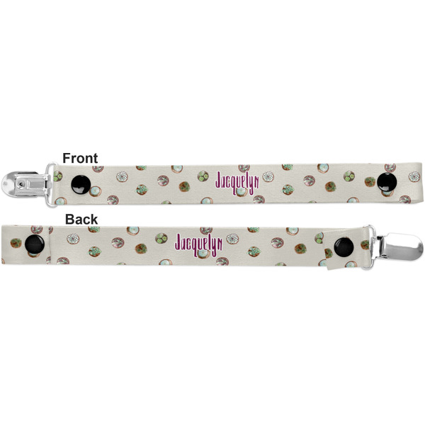 Succulents Pacifier Clip - Front and Back