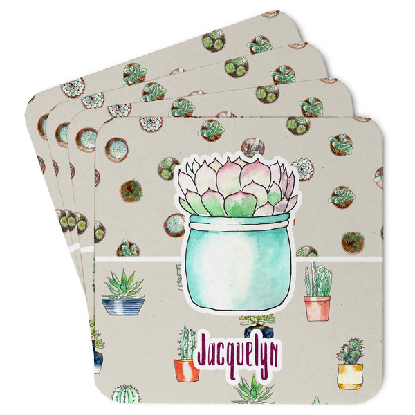 Custom Cactus Paper Coasters w/ Name or Text