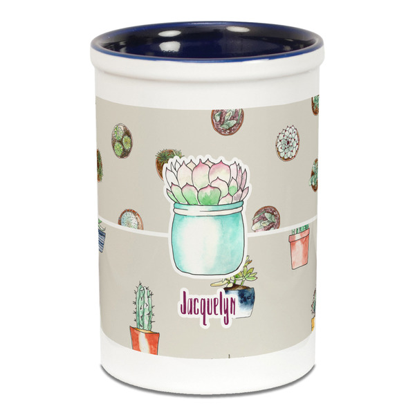 Cactus Pencil Holder - Blue