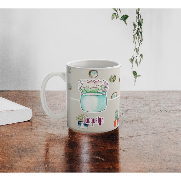 Cactus Personalized Coffee Mug - Lifestyle