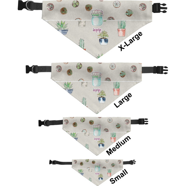 Succulents Pet Bandana Sizes
