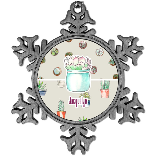 Custom Cactus Vintage Snowflake Ornament (Personalized)
