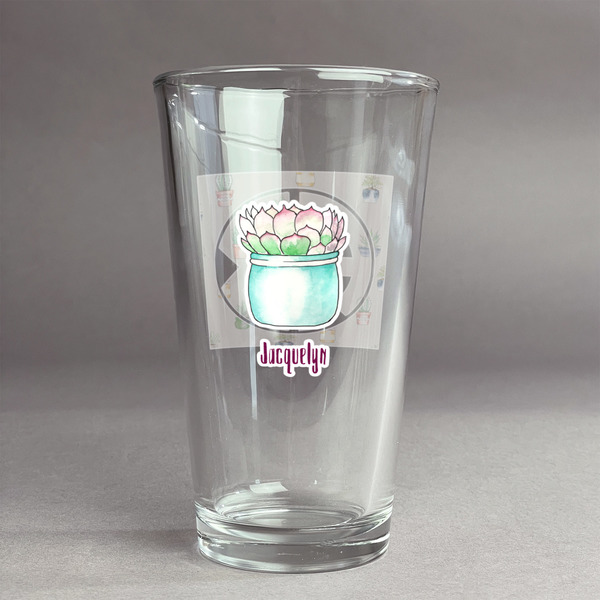 Custom Cactus Pint Glass - Full Color Logo (Personalized)